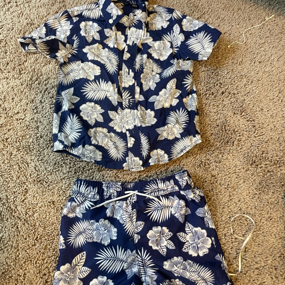 Janie & Jack boys 2 piece set swim trunks swimsuit toddler 2T